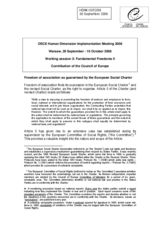 Contribution on Freedom of association as guaranteed by the European Social Charter