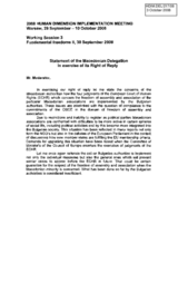 Statement in exercise of the Right of Reply