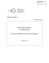Expert Council on NGO Law First Annual Report on Conditions of Establishment of Non-Governmental Organisations