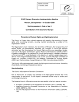 Contribution on Protection of Human Rights and fighting terrorism