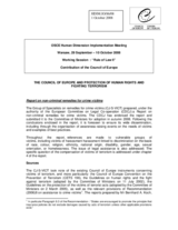Contribution on the Council of Europe and protection of Human Rights and fighting terrorism