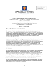 Statement by Deputy Director General Dag Malmer Halvorsen, Norwegian Ministry of Foreign Affairs