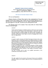 Written contribution on minority education in Greece