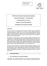 Contribution on tolerance and non-discrimination