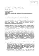 Intervention on minority returns and housing programs implementation in Croatia