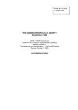 Recommendations to the Turkish State to respect human rights of the Greek minority