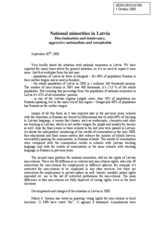 Statement on national minorities in Latvia