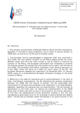 EU statement on Roma and Sinti integration