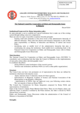 Statement on Institutional framework for Roma integration policy