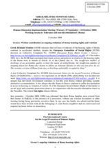 Written contribution on ongoing violations of Roma housing rights and evictions