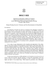 Statement by Monsignor Anthony R. Frontiero