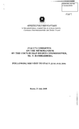 Comments on the Memorandum by CoE Human Rights Commissioner