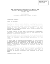 Statement in exercise of the Right of Reply