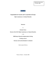 Statement by Mr. Brendan Moran