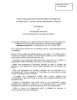 Statement in exercise of the Right of Reply