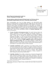 Recommendations on implementation of  Roma and Sinti Action Plan