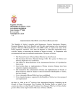 Intervention on Implementation of the OSCE Action Plan on Roma and Sinti