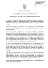 Contribution on 'Equality of opportunity for women and men'