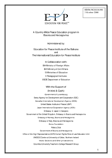 Written contribution - 'Education for Peace in Bosnia and Herzegovina