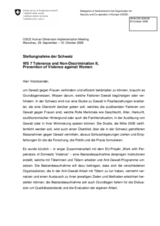 Statement on prevention of violence against women