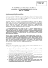 Briefing paper- The OSCE Mission to BiH and Education Reform: Towards Post-War Statebuilding, Respect for Diversity and Civic Citizenship