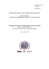 Closing Remarks by Amb. Lenarcic, Director ODIHR