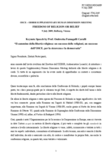 Keynote Speech by Prof. Ombretta Fumagalli Carulli &ndash; Professor of Canon and Ecclesiastical Law, Faculty of Law, Catholic University of the Sacred Hearth, Italy (it)