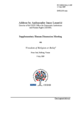 Opening Address by Amb. Lenarcic, Director ODIHR