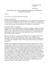 Statement by the European Humanist Federation