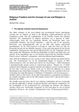 Statement by Austria, Religious Freedom and the Concept of Law and Religion in Austria