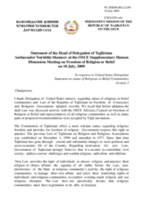 Statement by Tajikistan in Response to United States Delegation