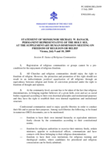 Statement by Holy See