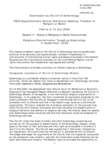 Contribution by Church of Scientology, Religious Discrimination Targeting Scientology in Kazakhstan