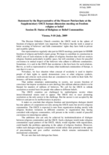 Contribution by the Representative of the Moscow Patriarchate