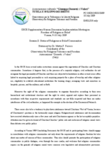 Contribution by Dr. Mattia F. Ferrero, Coordinator of the Observatory for Religious Tolerance and Freedom