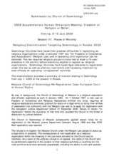 Contribution by Church of Scientology, Religious Discrimination Targeting Scientology in Russia, 2009