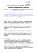 Contribution by Expert Working Group (EWG), Tashkent, Uzbekistan