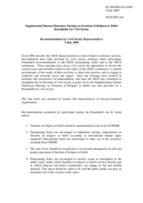 Recommendations by Civil Society Representatives