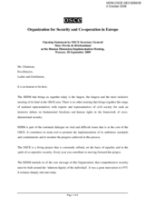 Opening Statement by OSCE Secretary General Marc Perrin de Brichambaut