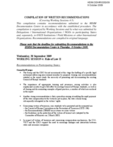 Compilation of Written Recommendations, Working Sessions 4-5