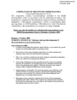 Compilation of Written Recommendations, Working Sessions 10-11