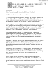 Bosnia and Herzegovina Rule of Law War Crimes