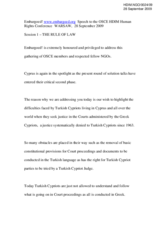 Embargoed! Speech to the OSCE HDIM