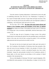 STAGES OF DEMOCRATIZATION AND LIBERALIZATION OF JUDUCIAL AND LEGAL SYSTEM OF UZBEKISTAN