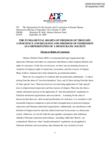 The Fundamental Rights Of Freedom Of Thought, Conscience And Religion And Freedom Of Expression As Cornerstones Of a Democratic Society