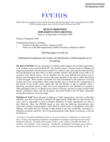 Briefing paper on cults by FECRIS