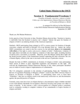 United States Mission to the OSCE Statement on Freedom of Religion or Belief