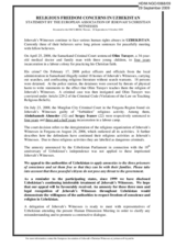 Religious Freedom Concerns in Uzbekistan