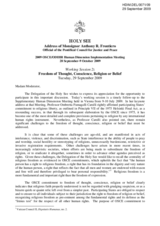 Address of Monsignor Anthony R. Frontiero, Official of the Pontifical Council for Justice and Peace