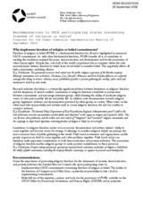 Recommendations to OSCE participating states concerning freedom of religion or belief